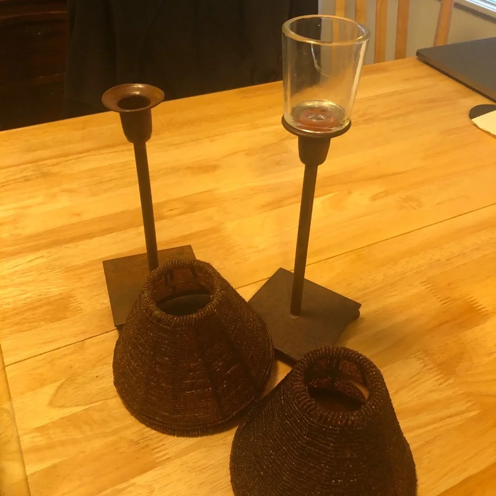 Beaded Shades and Candlesticks